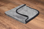 Dual terry - folded color grey -  with dual sides  - microfiber towel