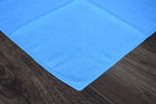 
KHEMIA PLUS WAFFLE waffle-weave microfiber glass-cleaning towel — sky blue corner laid flat showing waffle texture weave and edge stitching