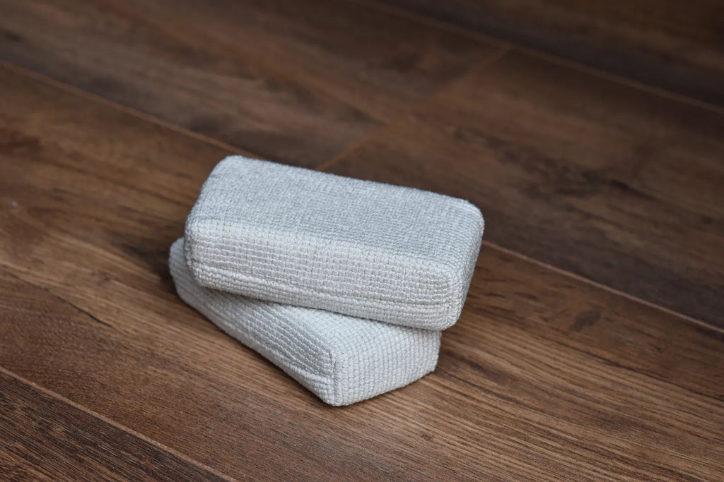 Pearl Weave applicator pad side profile showing sponge core and pearl weave microfiber surface for ceramic coating application