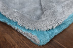 1100 GSM dual-layer microfiber drying towel folded - light grey side, premium drying construction