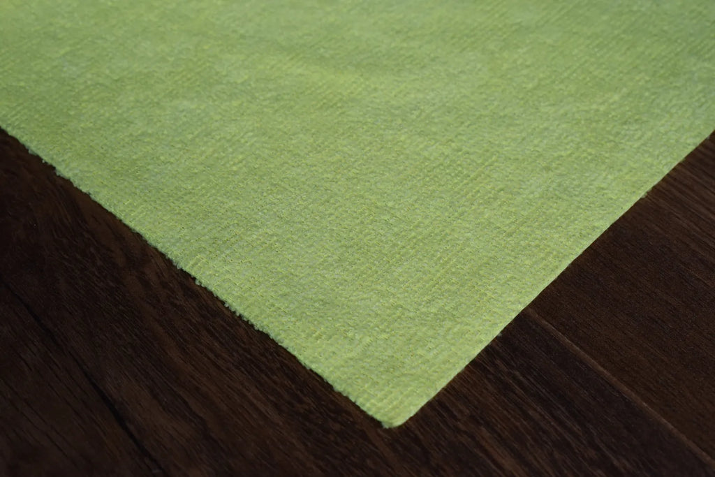 Light Terry yellow microfiber towel close-up showing terry weave texture and edgeless edge